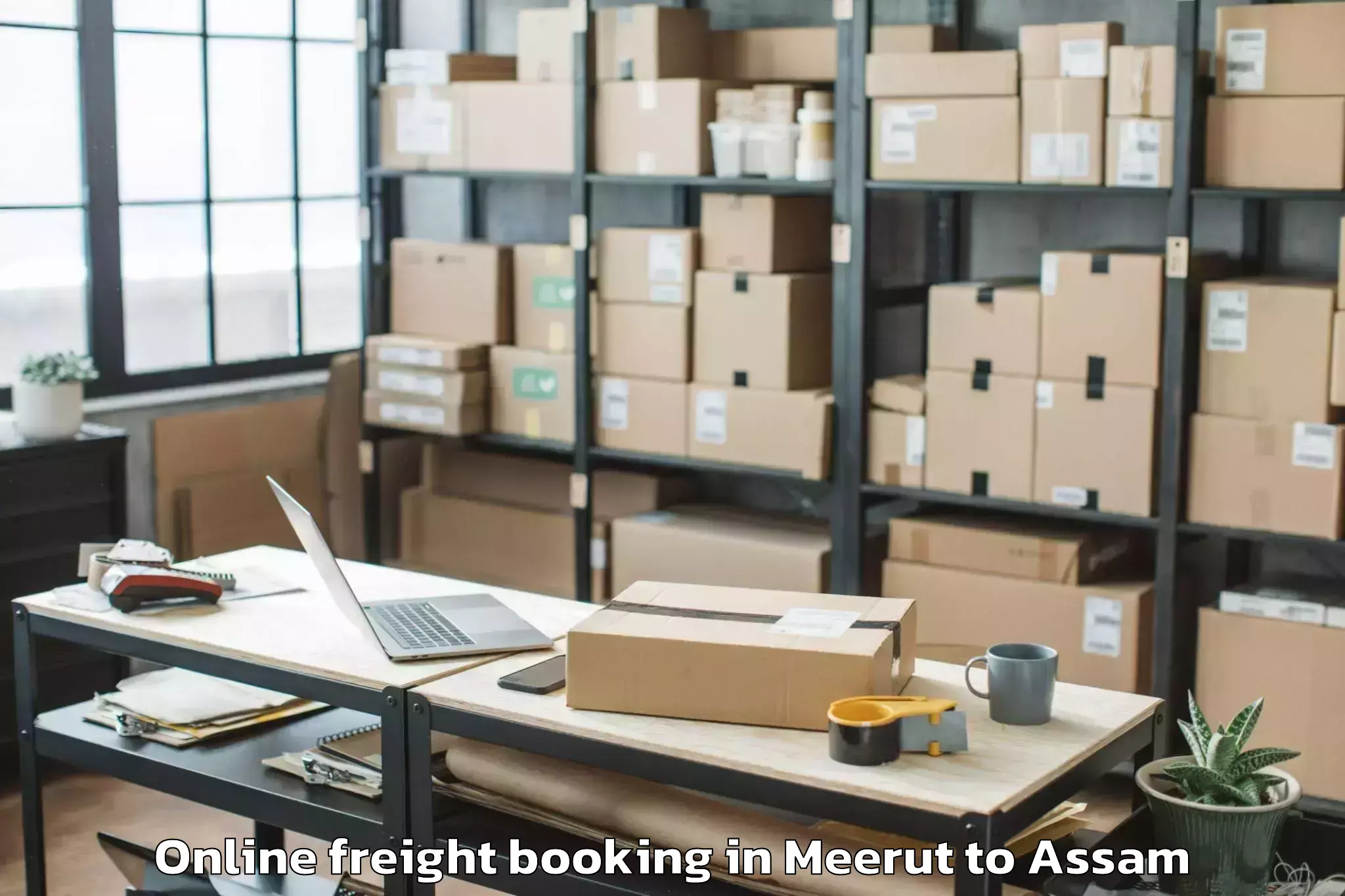 Hassle-Free Meerut to Lumding Online Freight Booking